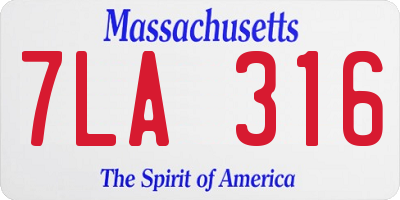 MA license plate 7LA316