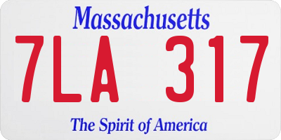 MA license plate 7LA317