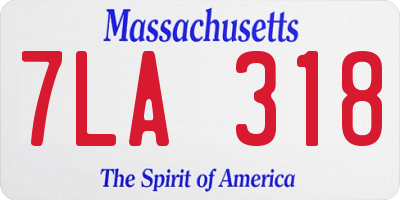 MA license plate 7LA318