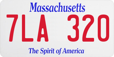 MA license plate 7LA320