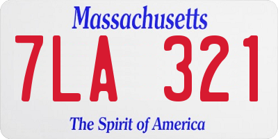 MA license plate 7LA321