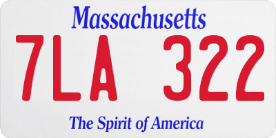 MA license plate 7LA322