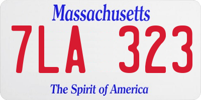 MA license plate 7LA323