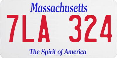 MA license plate 7LA324