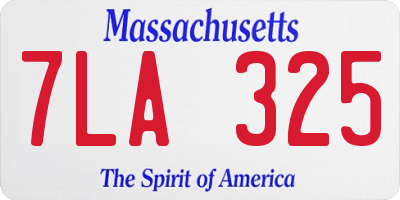 MA license plate 7LA325