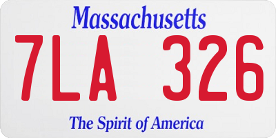 MA license plate 7LA326