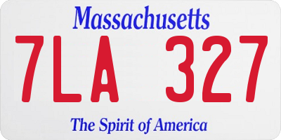 MA license plate 7LA327