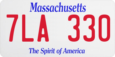 MA license plate 7LA330