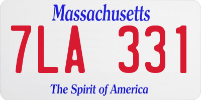 MA license plate 7LA331