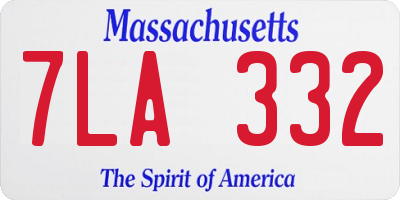 MA license plate 7LA332