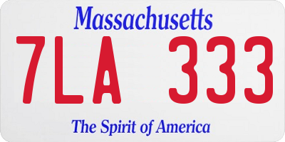 MA license plate 7LA333