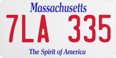 MA license plate 7LA335