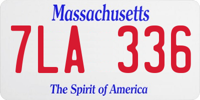 MA license plate 7LA336