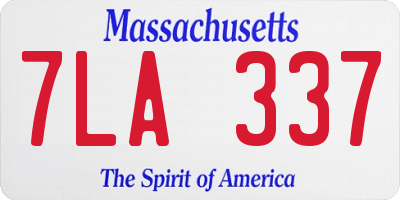 MA license plate 7LA337