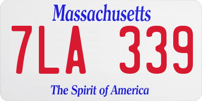 MA license plate 7LA339