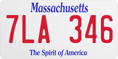 MA license plate 7LA346