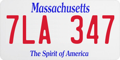 MA license plate 7LA347