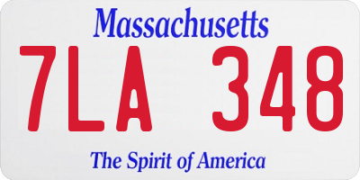 MA license plate 7LA348
