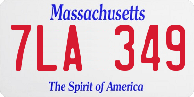 MA license plate 7LA349