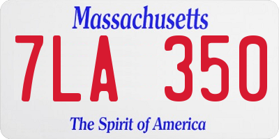 MA license plate 7LA350