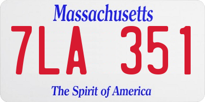 MA license plate 7LA351