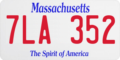 MA license plate 7LA352