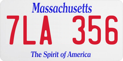 MA license plate 7LA356