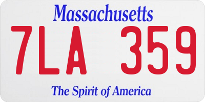MA license plate 7LA359