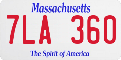 MA license plate 7LA360