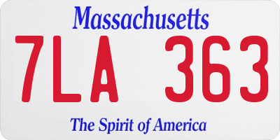 MA license plate 7LA363
