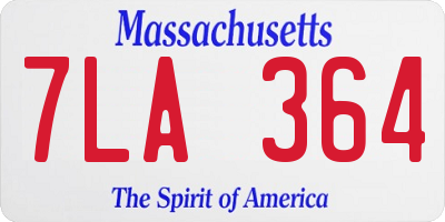 MA license plate 7LA364