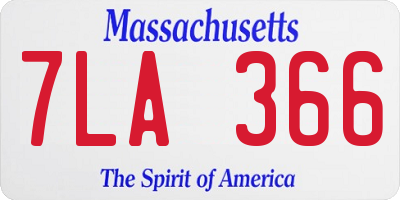 MA license plate 7LA366