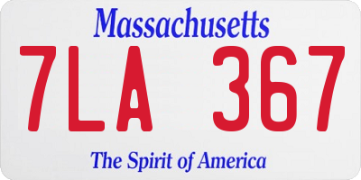 MA license plate 7LA367