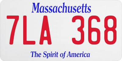 MA license plate 7LA368