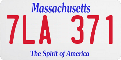 MA license plate 7LA371