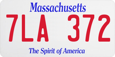 MA license plate 7LA372