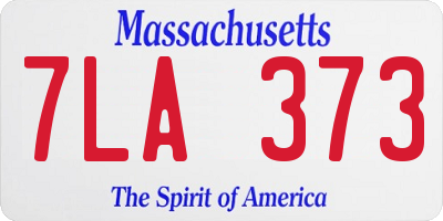 MA license plate 7LA373