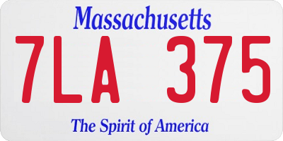 MA license plate 7LA375