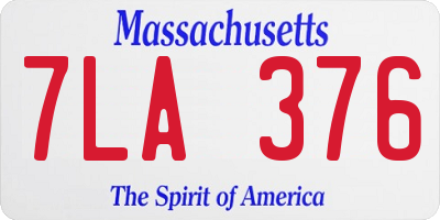 MA license plate 7LA376
