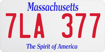 MA license plate 7LA377