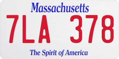 MA license plate 7LA378