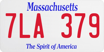 MA license plate 7LA379