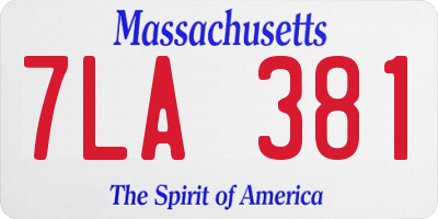 MA license plate 7LA381