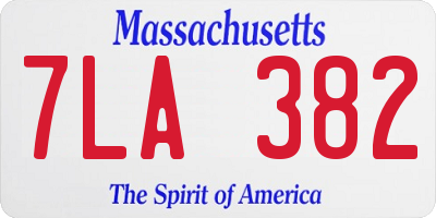 MA license plate 7LA382