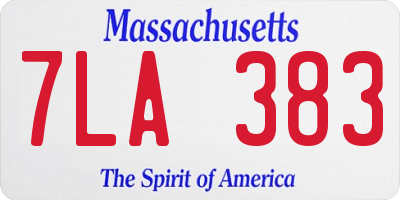MA license plate 7LA383