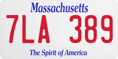 MA license plate 7LA389