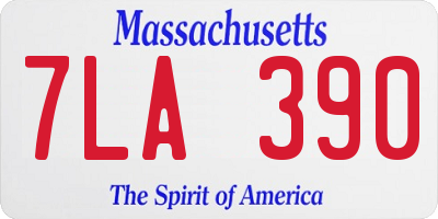 MA license plate 7LA390
