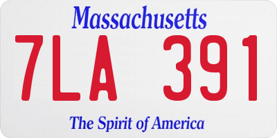 MA license plate 7LA391