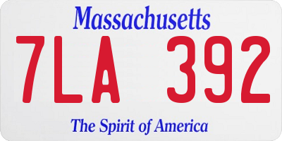 MA license plate 7LA392