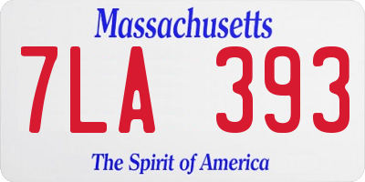 MA license plate 7LA393